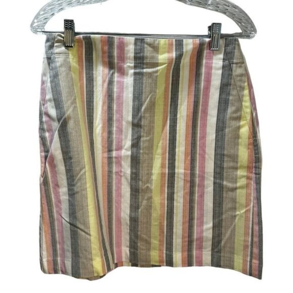 NWOT LOFT  Striped Pencil Skirt Cotton Multicolor Size 2‎